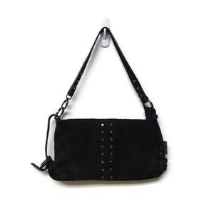 Accessories black suede leather shoulder bag